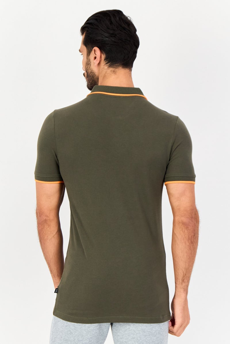 PUMA Men Sportswear Fit Short Sleeves Outdoor Polo Shirt, Olive - Image 2